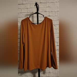 Banana Republic Mustard Yellow/Orange/Brown XXL Top Long Sleeve
